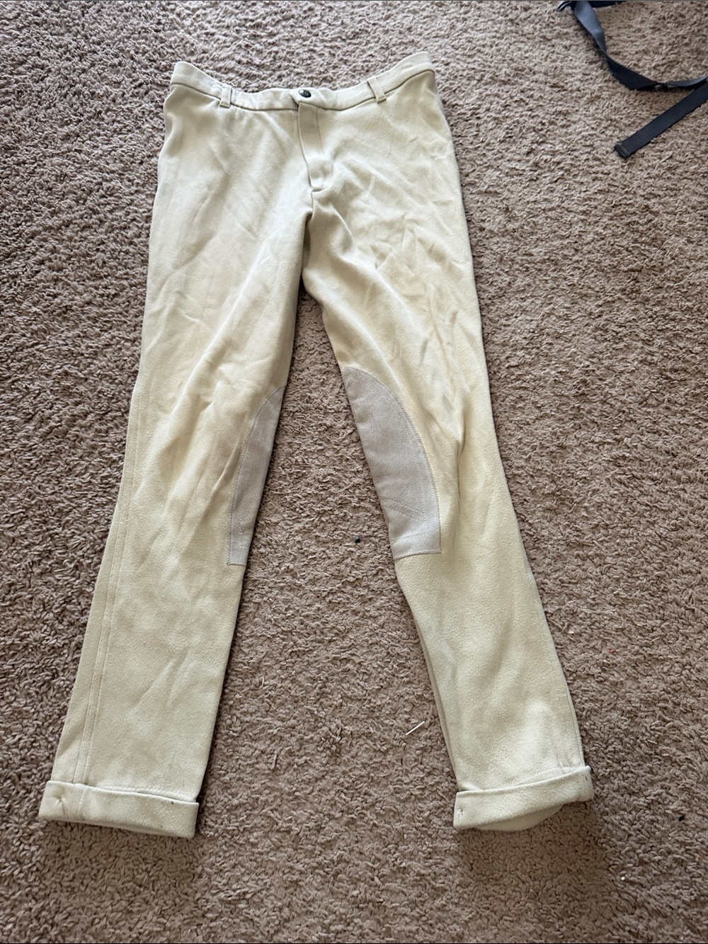 Beige Riding Breeches with Knee Patches, size 14